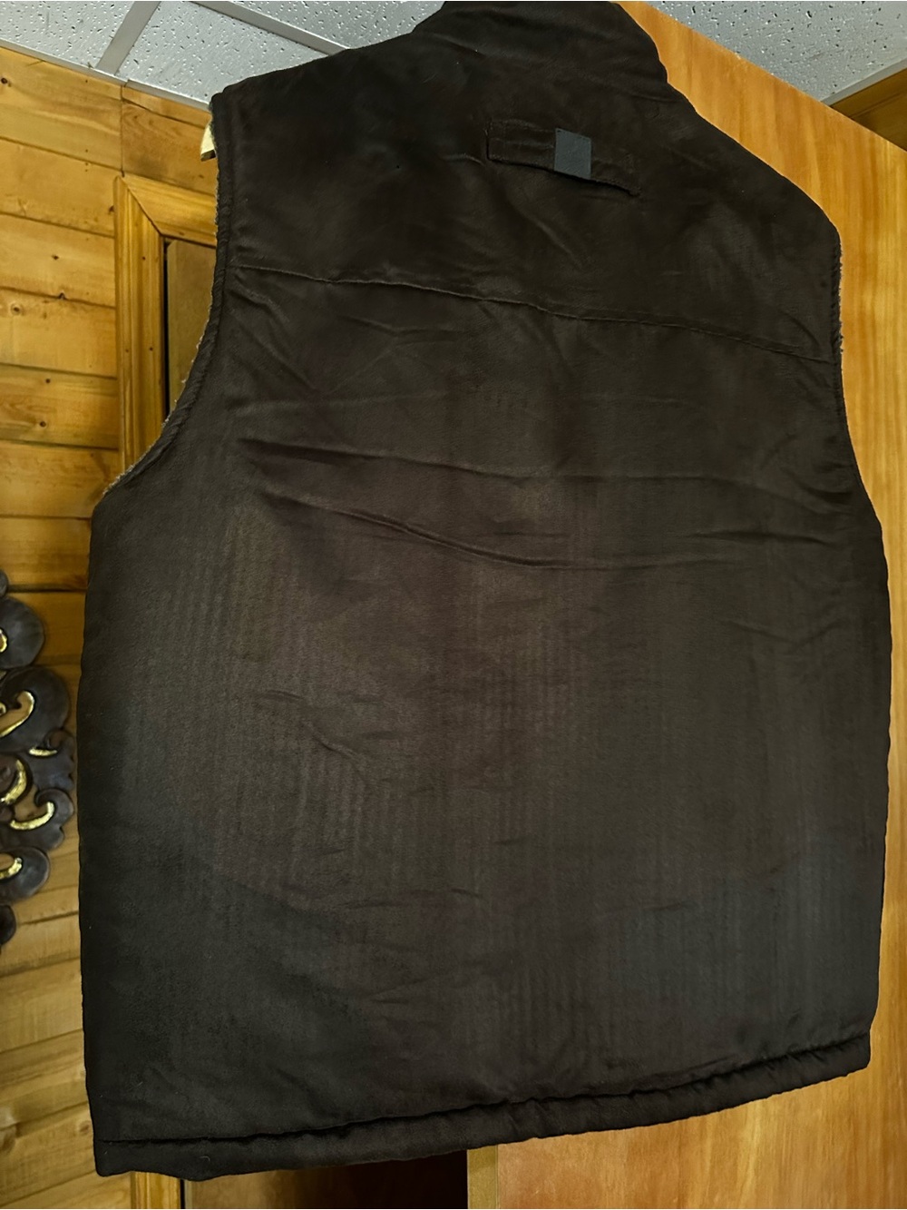 RAINFOREST Nubuck Sherpa Lined Micro Suede Vest Timber Brown M - Picture 5 of 11